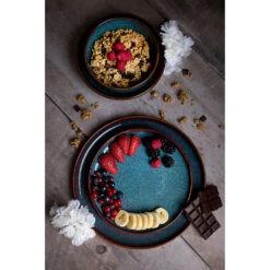 Assiette à Dessert En Grès Bleu D20cm - Volga -Fabrique De Styles Boutique assiette a dessert en gres bleu d20cm volga 670607 670607 FRN03 WEB