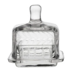 Beurrier Carré En Verre Transparent 8x8cm - Azelie