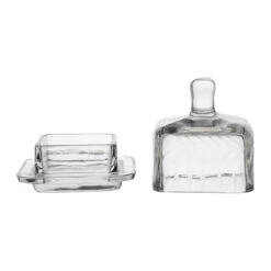 Beurrier Carré En Verre Transparent 8x8cm - Azelie -Fabrique De Styles Boutique beurrier carre en verre transparent 8x8cm azelie 39941 39941 DET02 WEB 1