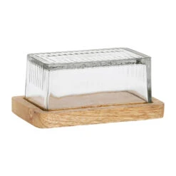 Beurrier En Verre Et Manguier - Grand Office -Fabrique De Styles Boutique beurrier en verre et manguier grand office 201214 201214 DET01 WEB 1