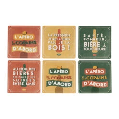 Boite De 6 Dessous De Verre En Liège - Copains D'Abord