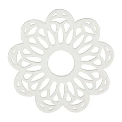 Dessous De Plat Fleur En Fonte Blanc Cassé D20cm - Rhodonea