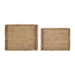 Lot De 2 Plateaux En Jonc De Mer Naturel - Chaumière