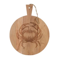 Planche A Découper Crabe En Acacia Naturel 40x50cm - Dalbert