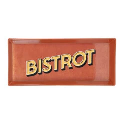 Plateau Rouge Et Jaune 26x11cm - Bistrot Des Amis