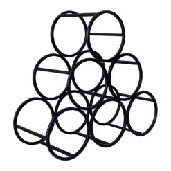 Porte 6 Bouteilles En Fer Noir 31xh28cm - Campagne