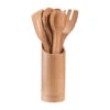 Set Pot Avec 7 Ustensiles De Cuisine En Bambou